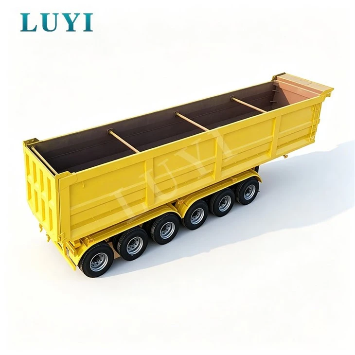 Reliable 6 Axle Rear Tipping Semi Trailer For Quarry Material Transport high quality